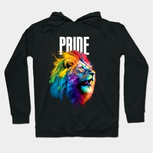 LGBTQ+ Gay Pride Month: Proud Lion on a Dark Background Hoodie